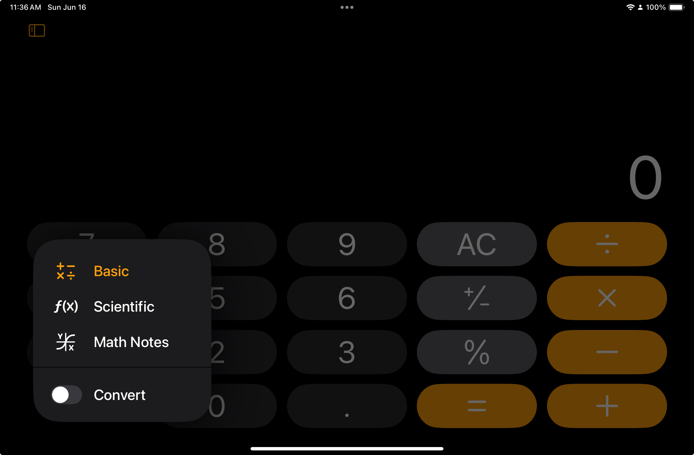 calculator ipados 18 beta