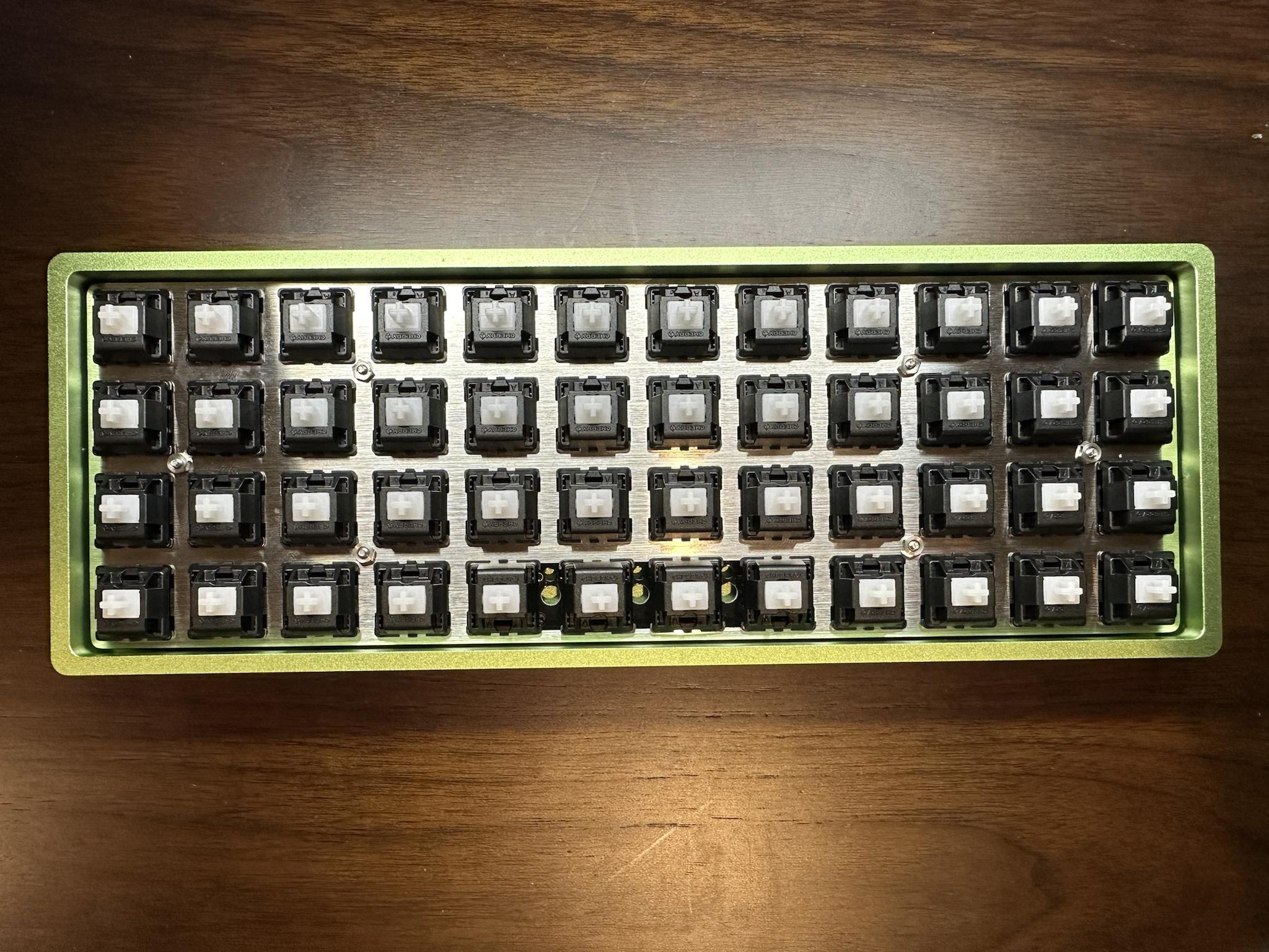 Planck assembled without keycaps