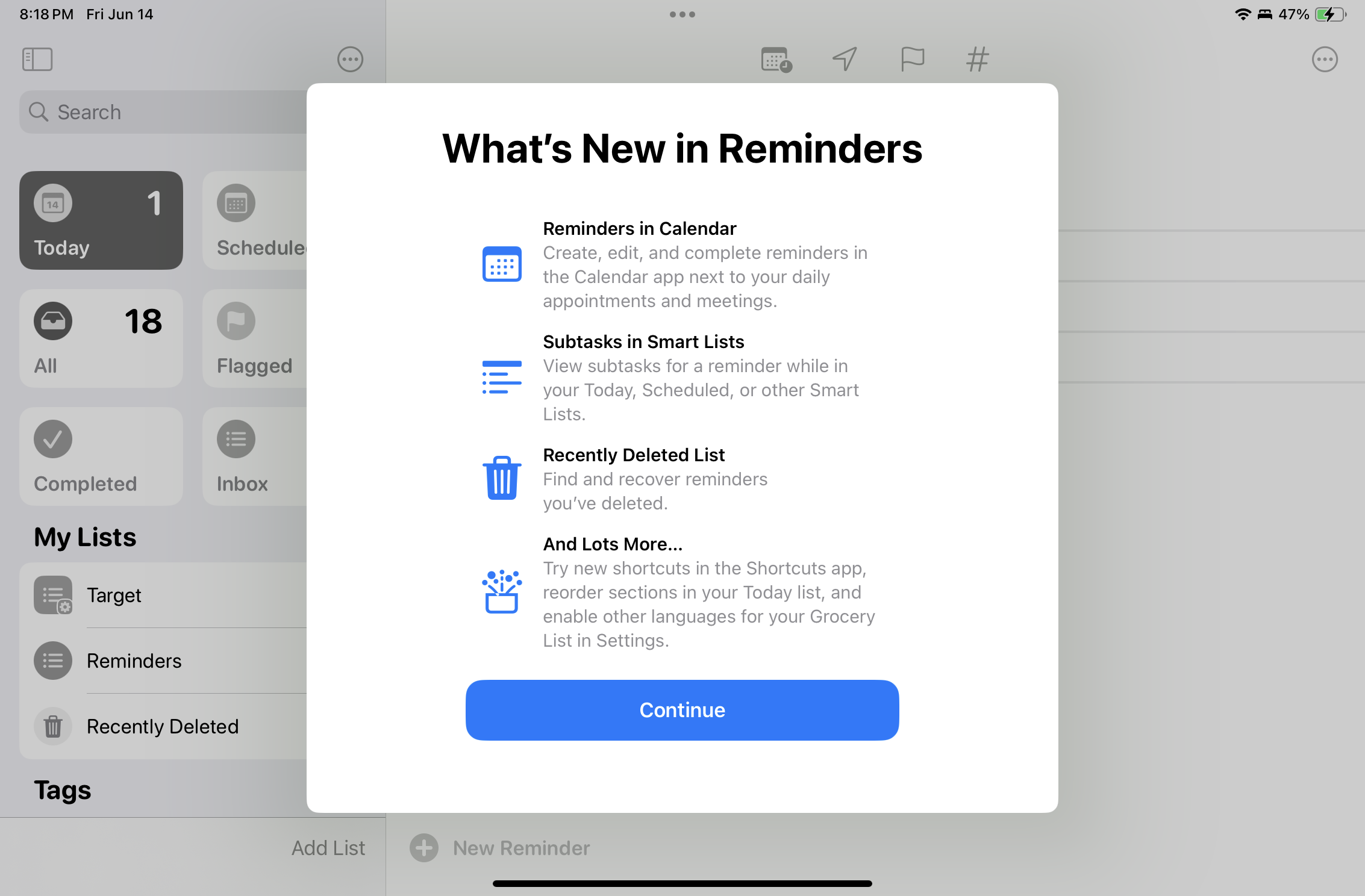 reminders ipados18